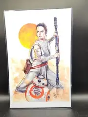 Star Wars BB8 & Rey 2015 Art Poster 11x17