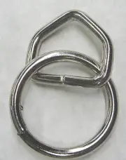 50 Medium halter rings nickel plated steel 7/8" D-ring 1-1/8" O-rings