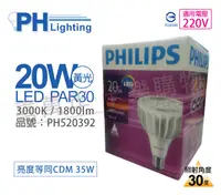 在飛比找松果購物優惠-【PHILIPS飛利浦】LED PAR30 20W 30度 