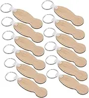 GARIOUANS 15Pcs Bamboo Key Rings Trolley Tokens Multi Use Removable Keychain for Shopping Carts Practical Trolley Supplies for Everyday Use and Key Decoration