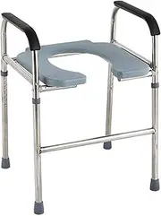 Z&y GLAa Bedside Commode Chair,Raised Toilet Seats,Toilet Safety Frames，Standing Toilet Frame Comfortable Durable/Silver