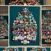 Vintage Jewelry Encrusted OOAK Christmas Tree Vintage MetalCraft Frame 11x14