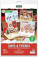 Katy Sue Santa & Friends Pop Up Christmas Card Making Kit. Makes Eight 5 x 7 Inch Christmas Cards. Kit Contains Cards, Pop Up Inserts, Envelopes & Embellishments