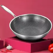 Hybrid Stainless Steel Wok Stay Cool Handle Dishwasher Safe Induction Gas