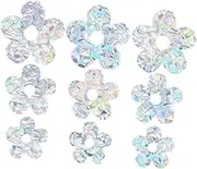 Yardenfun 9Pcs Flower Window Decals Collision Static Cling Stickers for Home Decor Bright Indoor Stickers for Living Room Bathroom Dorm and Store No Residue Easy to Apply