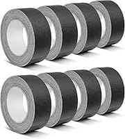 Julius Studio (8-Pack) Matte Black Gaffer Tape 2 in x 30 Yard Roll, Tearable, Reliable Adhesive, Durable Woven Texture, Weather Resistant for Cable Management, Stage, Film and Photography, JSAG886