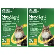 Nexgard Spectra for Large Cats 2.5 to 7.5 Kg (Yellow) 12 Pipettes
