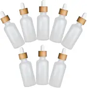 Healeved 8Pcs Portable Dropper Bottles Frosted Glass Essential Oil Containers with Pipettes Leak Design for Travel Everyday Use Durable Safe for Liquid Storage