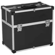 Tool Case Black Aluminum Storage Organizer Open Top Tool Briefcase Box vidaXL