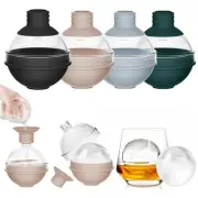 Large Ice Ball Molds for Whiskey & Cocktails with Funnel Lid - Big Sphere Ice...