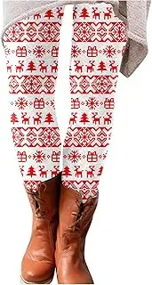 [Generic] Tights for Women Plus Size Pants Elastic Women Printed Long Boot Leggings All- Christmas Casual Slim Pants Women's Shorts