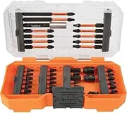 Klein Tools 33801 Impact Driver Bit Set with Proflex, S2 Steel Phillips, Slotted, Square, TORX Bits with Case, MODbox Compatible, 40-Piece