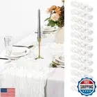 12 Pack White Cheesecloth Table Runner, 10FT Cheesecloth Rustic Boho Table Ru