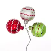 Darice Christmas Floral Rickrack Ornament Pick 40 Millimeters 3 Tips
