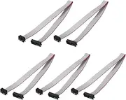 uxcell 5 Pcs IDC Flat Ribbon Cable, 2.54mm Pitch 13mm Width 30cm Long 10 to 16 Pin FC to FC Flat Ribbon Connector Jumper Wire for PC, LED Displays