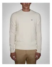 [Gant] Lambswool Cable Crew Neck Knit in Cream