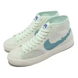 Nike 滑板鞋 SB Blazer Court Mid PRM 湖水綠 帆布鞋面 男女鞋 ACS DM8553-300