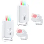 2x Wireless Motion Sensor Detector Door Bell Welcome Chime Alarm for Home Office