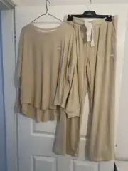 Peter Alexander Ladies Ribbed Pyjama Set Caramel Large