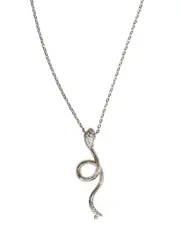 Jean Claude Silver Lucky Snake Pendant Necklace