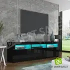 180cm Modern TV Stand Cabinet Wooden Entertainment Unit w/RGB LED Light Black AU