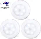 3 Pack 7Cm Motion Sensor Lights Indoor AAA Battery Operated, Stick on LED Puck L