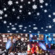 Outdoor Christmas Snowflake Projector LED Lights Cord Powered Waterproof Remote