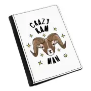 Crazy Ram Man Stars Passport Holder Cover Case Wallet - Funny Animal