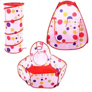 3 In 1 Play Tent Kids Toddlers Tunnel Ball Pits Pool Set Pop Up Baby Playhouse