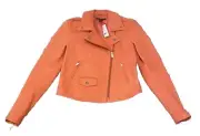 THEORY Elenian Juno Melon Leather Lambskin Motorcycle Jacket Small NWT
