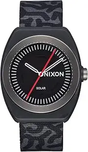 [NIXON] Unisex Analogue Japanese Automatic Movement Watch with Polyurethane Strap A1322-5097-00, Black/Scribble, Strap