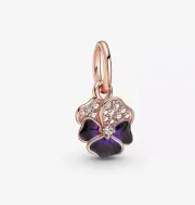 Pandora Deep Purple Pansy Flower Dangle Charm