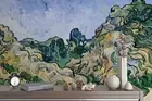 3D Mountainous Cottage Wallpaper Wall Mural Removable Self-adhesive 75