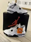 Nike Air Jordan 4 Men's Retro White Cement Basketball Shoes Size 11