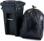 Plasticplace 65 Gallon Trash Bags │ 2.7 Mil │ Black Heavy Duty Garbage Can Liner