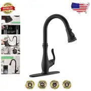 Stylish Matte Black Kitchen Sink Faucet with Innovative Sweep Spray Technology