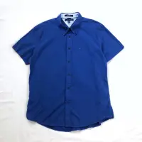 在飛比找蝦皮購物優惠-USA vintage Tommy 藍色經典短袖襯👕