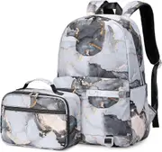 School Backpack for Girls Backpack with Lunch Box Preschool Elementary Primary School Bags Teen Backpack BookBags Setblack