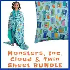 Little Sleepies Disney Monster's, Inc. Cloud Blanket and Twin Sheet Bundle NIB