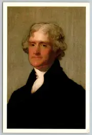 c1970s Edgehill Portrait Thomas Jefferson Art Reproduction Vintage Postcard