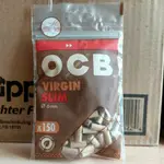 【現貨附發票】正品 法國 OCB 捲菸濾嘴 純纖維木漿海綿 6MM  (VIRGIN SLIM-150粒)