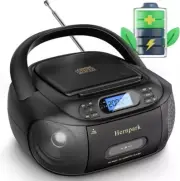 CD Cassette Player Combo, Rechargeable Boombox with Bluetooth 5.1, Tape Recorder