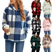 Women's Pullover Hoodie Sweatshirt Plaid Streetwear Casual Long Sleeve Hooded Regular Tops Street Holiday Going out Pocket Black Light Green Pink Red Blue Fall