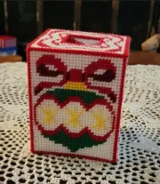 Made to Order. Ornament Plastic Canvas Tissue Box Cover.