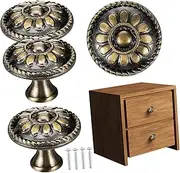CIMAXIC 4pcs Vintage Cabinet Knobs Drawer Pulls for Dresser Closets Cabinets Comfortable Grip Easy Installation Versatile Use for All Furniture Styles