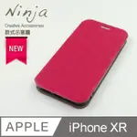 【東京御用NINJA】APPLE IPHONE XR (6.1吋)經典瘋馬紋保護皮套(桃紅色)