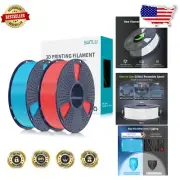 Advanced Tangle-Free 3D Printer Filament 2KG Bundle - Cherry Red & Sky Blue