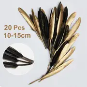 20x Gold Black Goose Feathers 10-15cm Millinery DIY Craft Wedding Party Decor