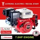 7HP Petrol Engine OHV Stationary Motor Horizontal Shaft Electric Start Recoil