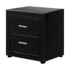 NNEDSZ PVC Leather Bedside Table - Black